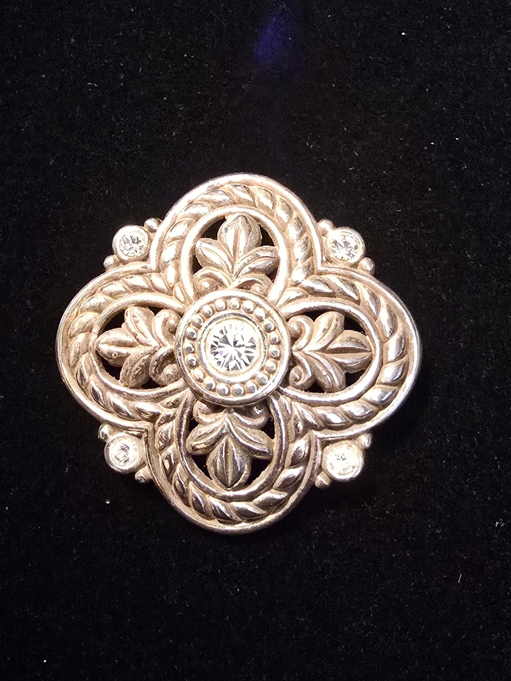 Retired Brighton Crystal Art Deco-style Brooch